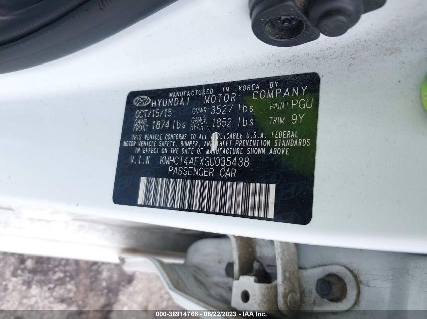 2016 HYUNDAI ACCENT SE - KMHCT4AEXGU035438
