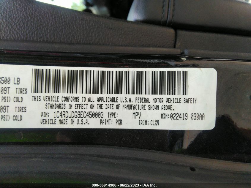 2014 DODGE DURANGO LIMITED - 1C4RDJDG9EC450003