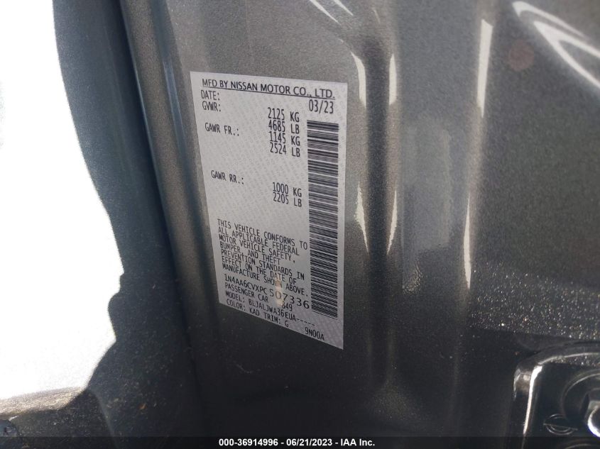 2023 NISSAN MAXIMA SV - 1N4AA6CVXPC507336
