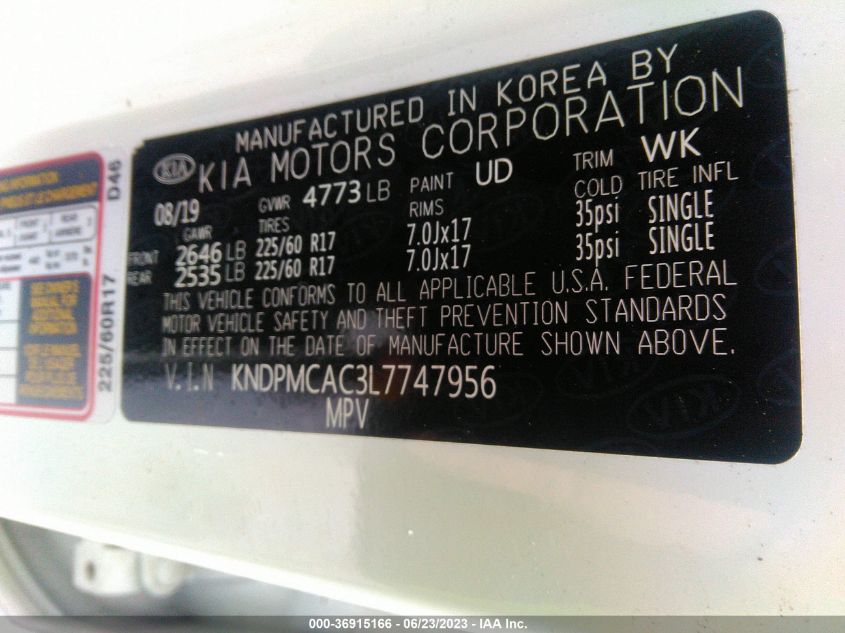 2020 KIA SPORTAGE LX - KNDPMCAC3L7747956