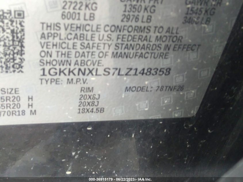 2020 GMC ACADIA DENALI - 1GKKNXLS7LZ148358