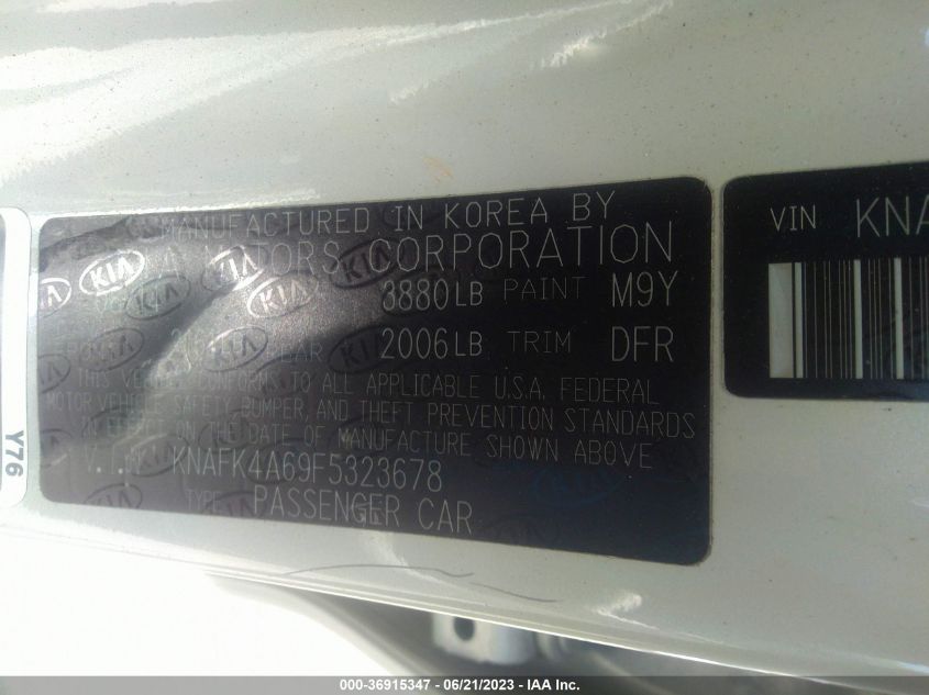 2015 KIA FORTE LX - KNAFK4A69F5323678