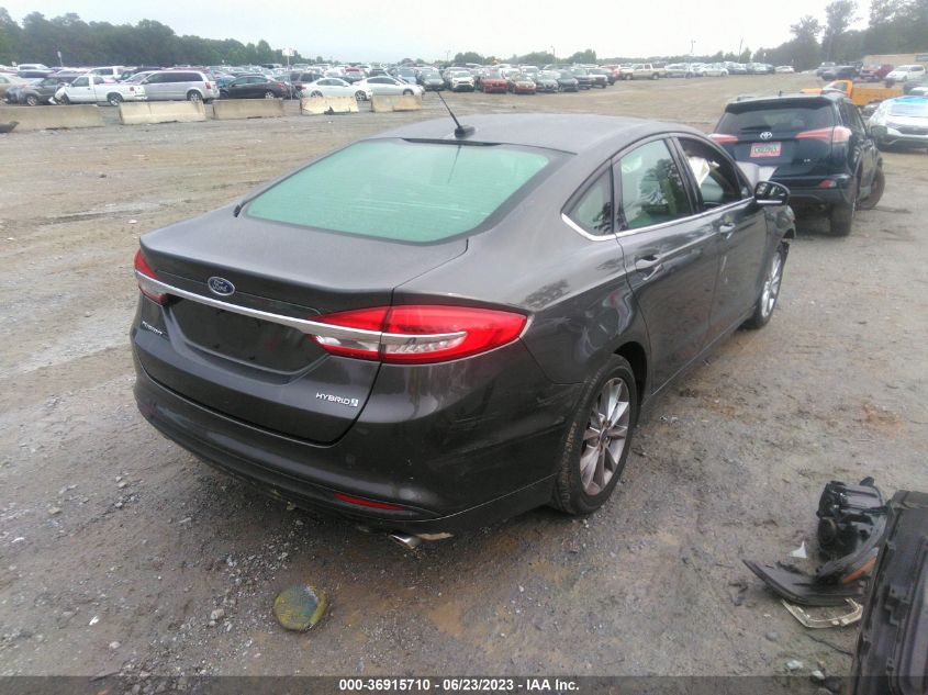 2017 FORD FUSION S HYBRID - 3FA6P0UU8HR400666