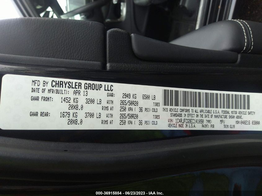 2014 JEEP GRAND CHEROKEE OVERLAND - 1C4RJFCG9EC141090