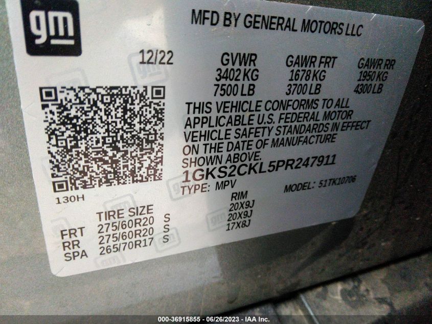 2023 GMC YUKON AT4 - 1GKS2CKL5PR247911