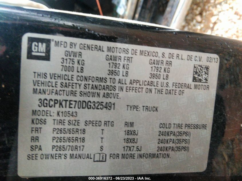 2013 CHEVROLET SILVERADO 1500 LTZ - 3GCPKTE70DG325491