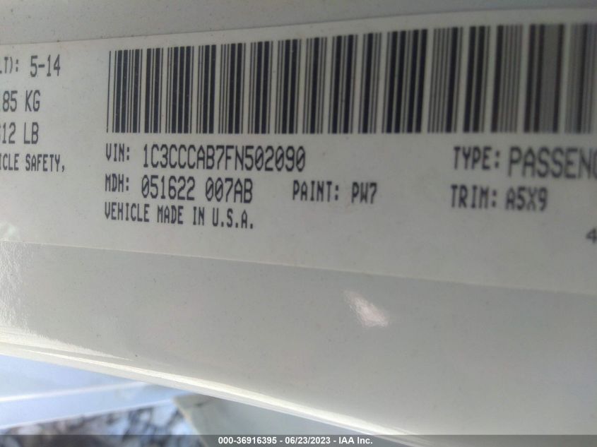 2015 CHRYSLER 200 LIMITED - 1C3CCCAB7FN502090