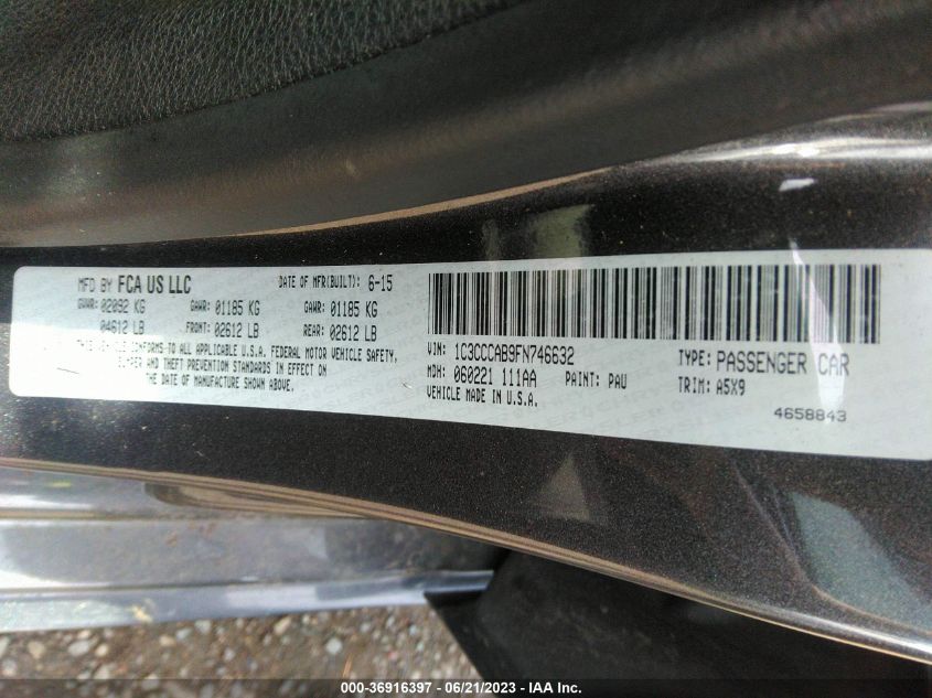 2015 CHRYSLER 200 LIMITED - 1C3CCCAB9FN746632