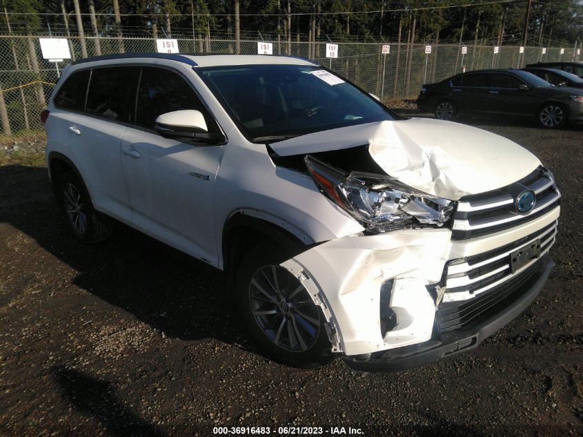 2019 TOYOTA HIGHLANDER HYBRID XLE - 5TDJGRFH1KS071452
