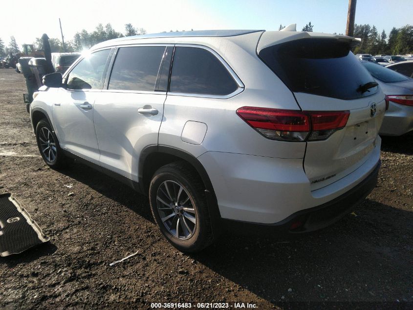 2019 TOYOTA HIGHLANDER HYBRID XLE - 5TDJGRFH1KS071452