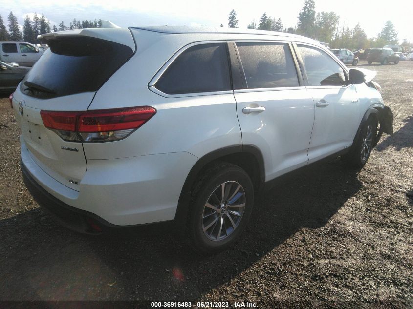 2019 TOYOTA HIGHLANDER HYBRID XLE - 5TDJGRFH1KS071452