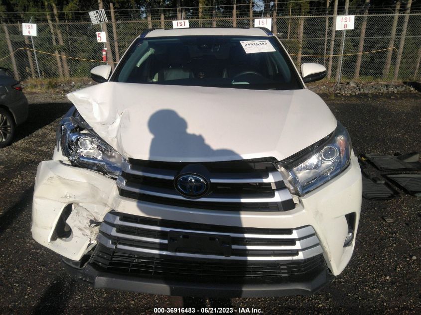 2019 TOYOTA HIGHLANDER HYBRID XLE - 5TDJGRFH1KS071452
