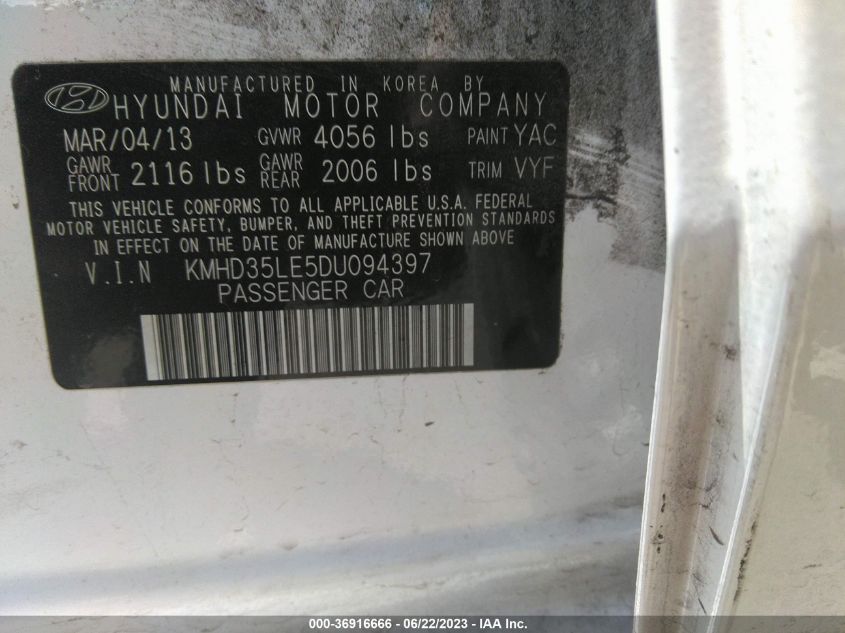 2013 HYUNDAI ELANTRA GT - KMHD35LE5DU094397