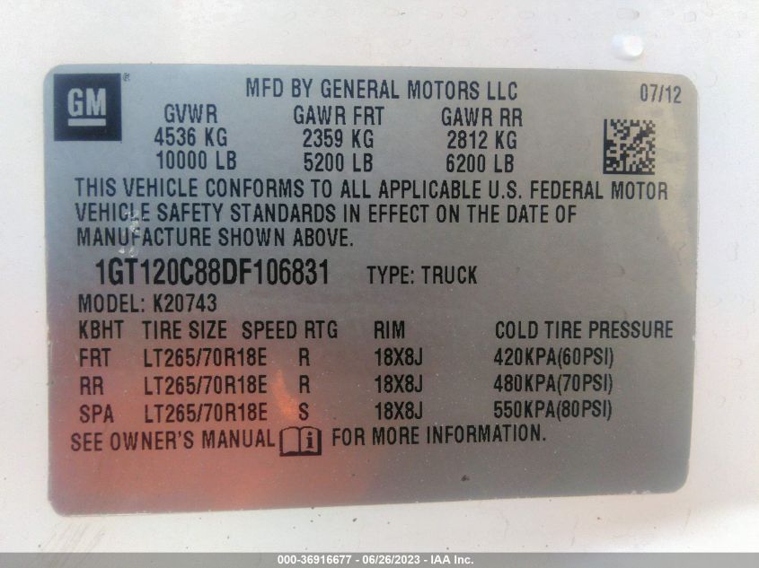 2013 GMC SIERRA 2500HD SLE - 1GT120C88DF106831