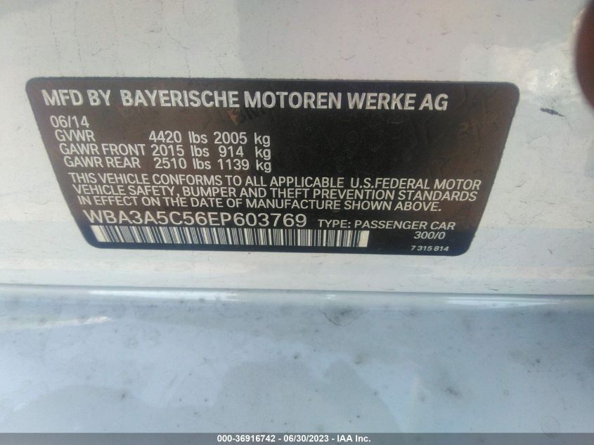 2014 BMW 3 SERIES 328I - WBA3A5C56EP603769