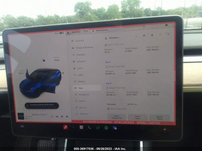 2020 TESLA MODEL Y - 5YJYGDEF3LF003242