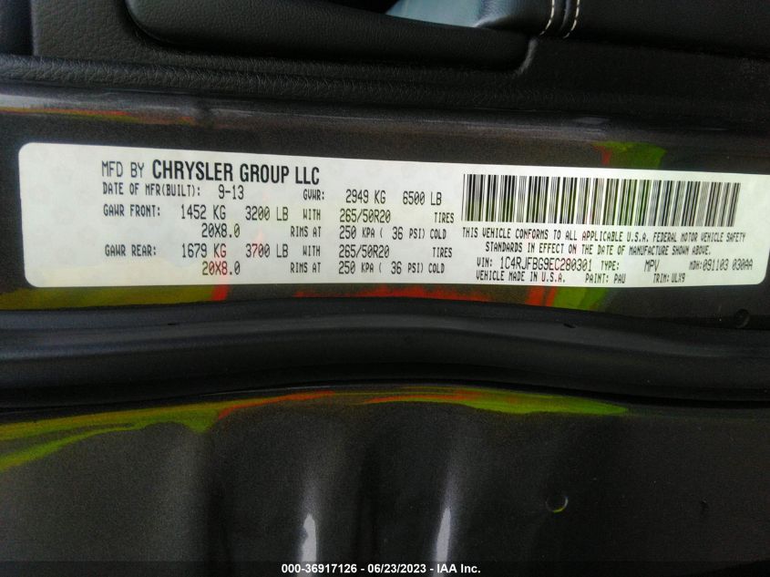 2014 JEEP GRAND CHEROKEE LIMITED - 1C4RJFBG9EC280301