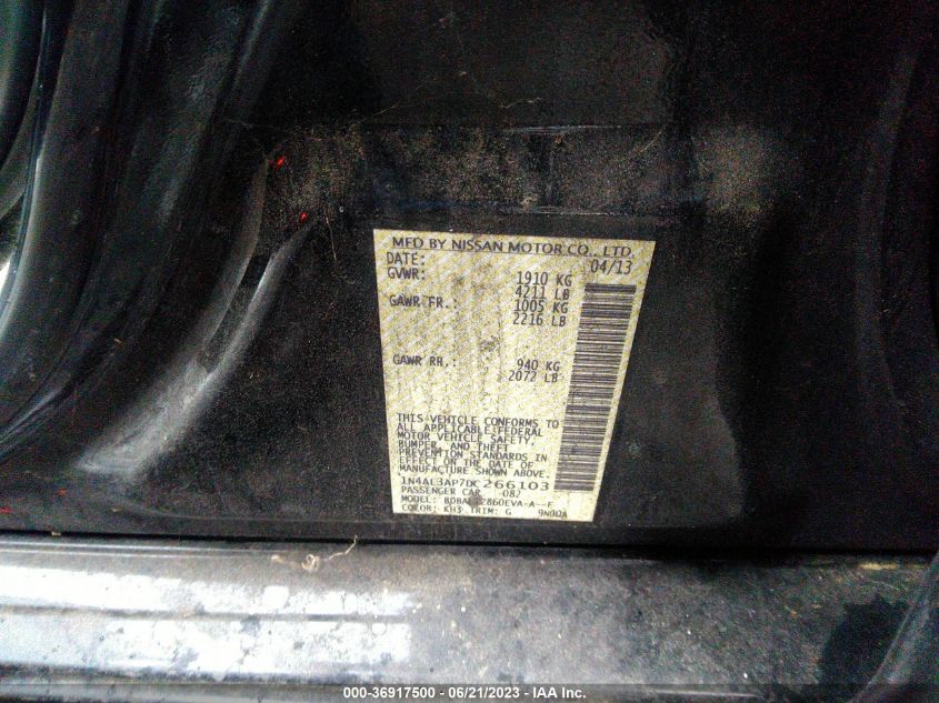 2013 NISSAN ALTIMA 2.5 SV - 1N4AL3AP7DC266103