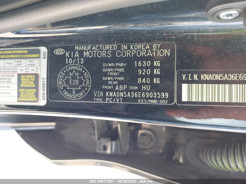 2014 KIA RIO EX - KNADN5A36E6903599