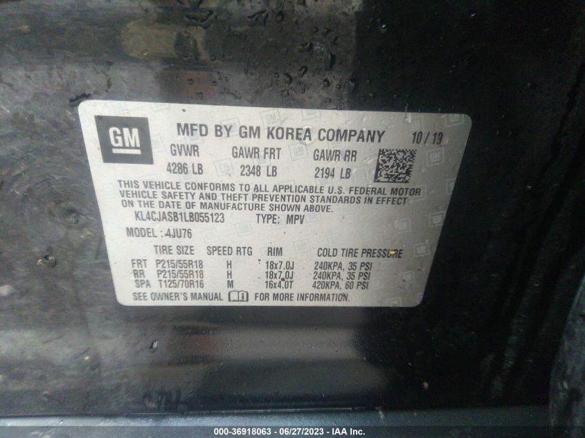 2020 BUICK ENCORE PREFERRED - KL4CJASB1LB055123