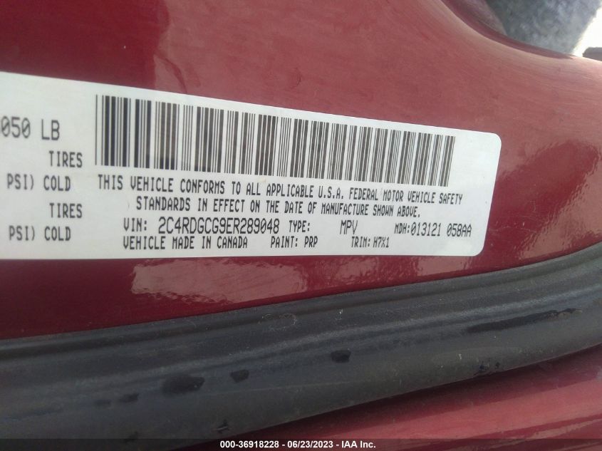 2014 DODGE GRAND CARAVAN SXT - 2C4RDGCG9ER289048