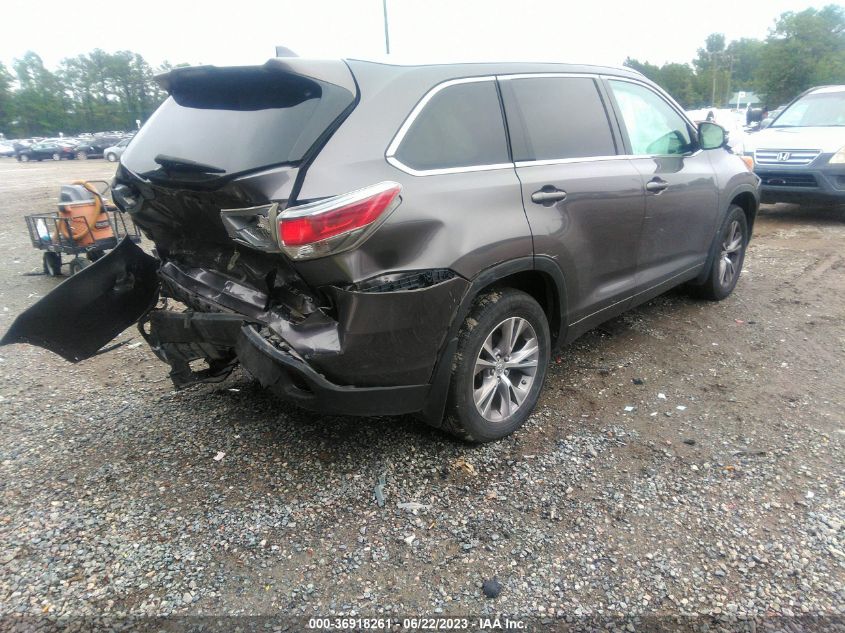 2014 TOYOTA HIGHLANDER XLE - 5TDJKRFHXES011513