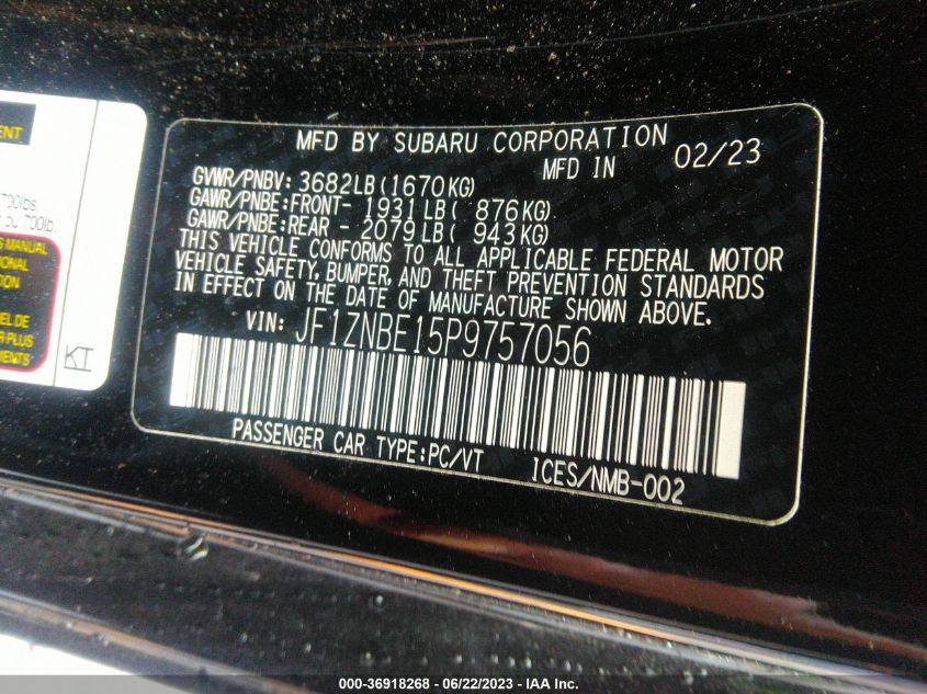 2023 TOYOTA GR86 PREMIUM JF1ZNBE15P9757056