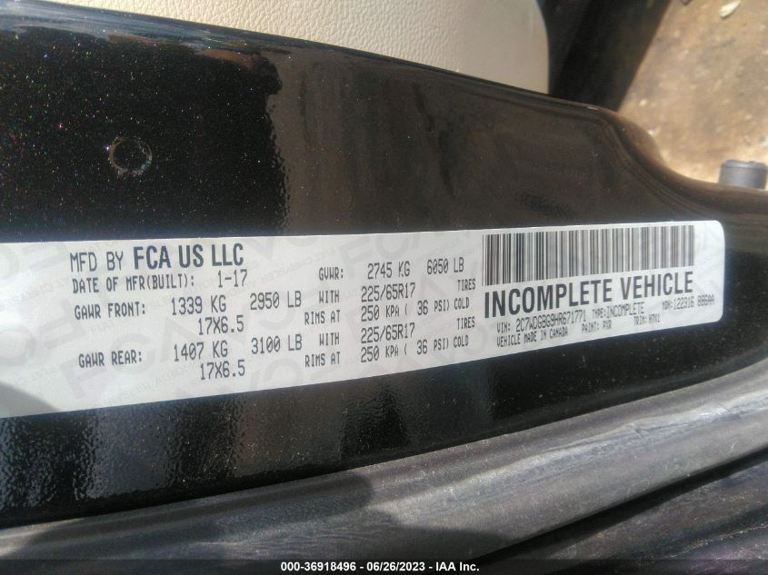 2017 DODGE GRAND CARAVAN SE - 2C7WDGBG9HR671771
