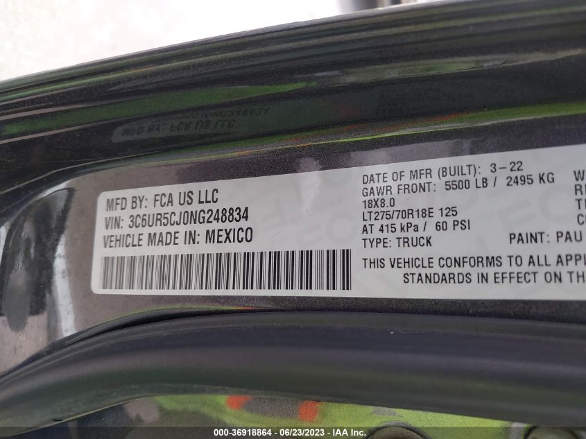 2022 RAM 2500 TRADESMAN - 3C6UR5CJ0NG248834