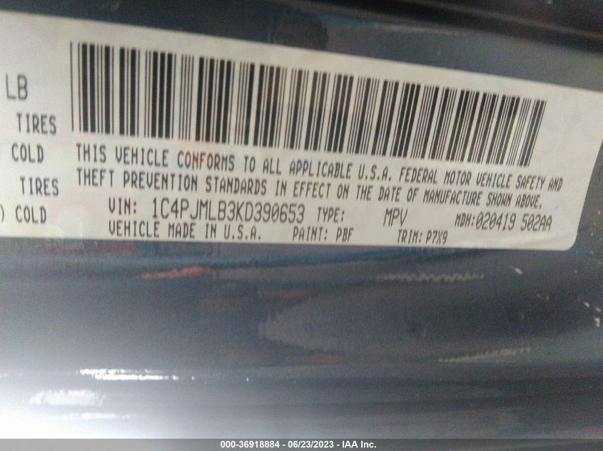 2019 JEEP CHEROKEE LATITUDE PLUS - 1C4PJMLB3KD390653