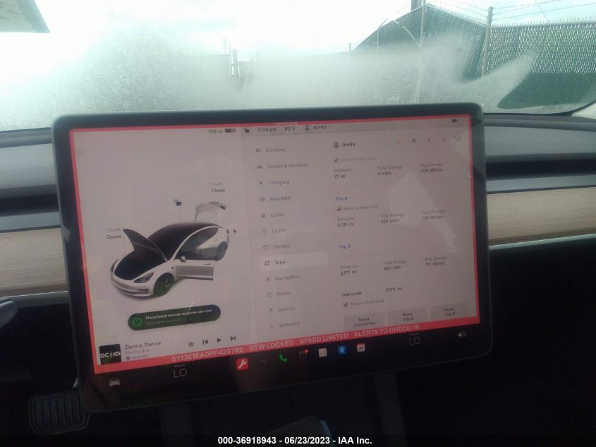 2023 TESLA MODEL 3 - 5YJ3E1EA0PF423792