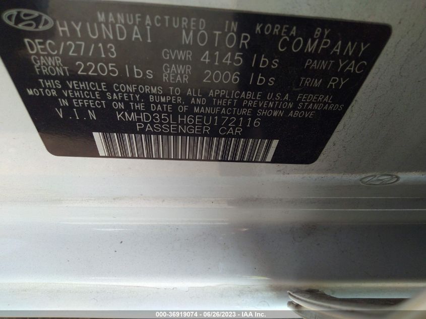 2014 HYUNDAI ELANTRA GT - KMHD35LH6EU172116