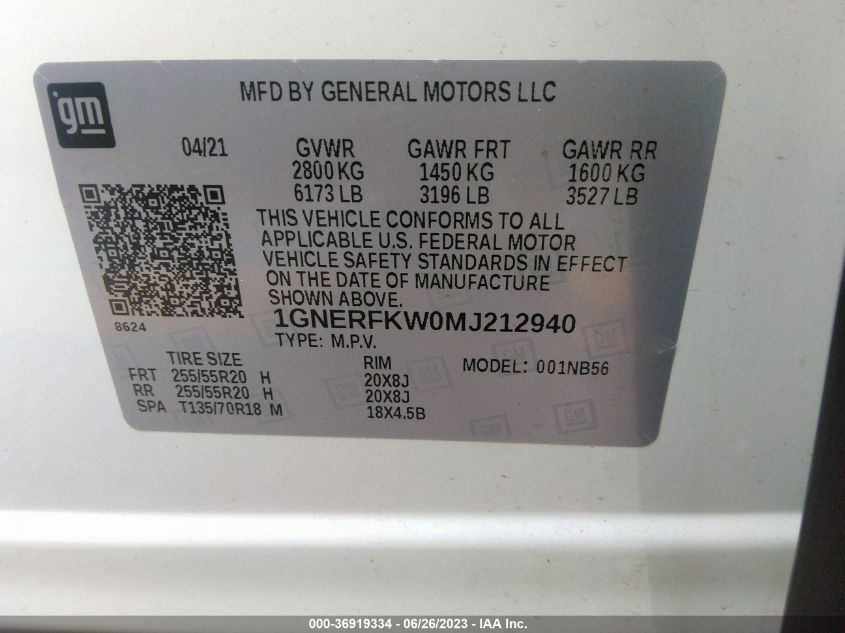 2021 CHEVROLET TRAVERSE LS - 1GNERFKW0MJ212940