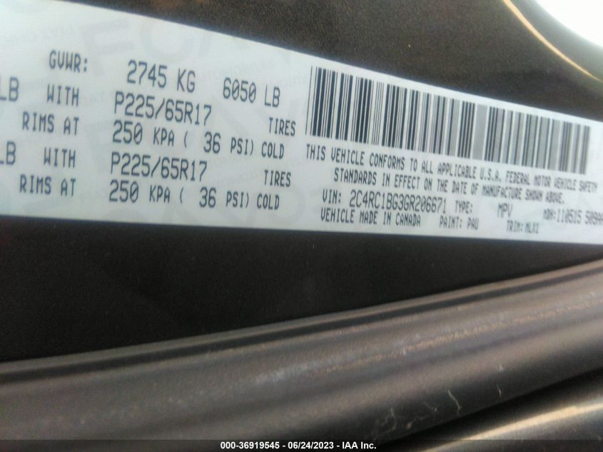 2016 CHRYSLER TOWN & COUNTRY TOURING - 2C4RC1BG3GR206671
