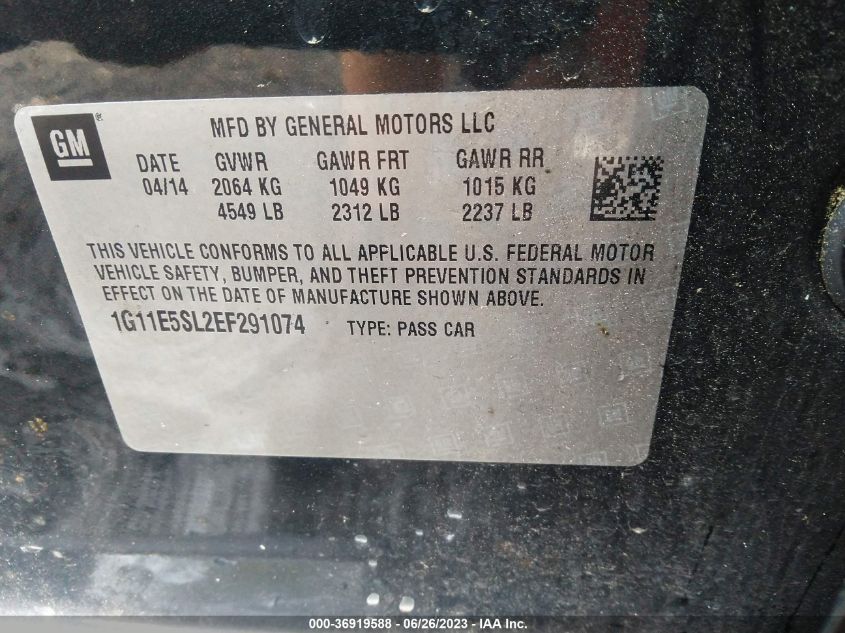 2014 CHEVROLET MALIBU LT - 1G11E5SL2EF291074