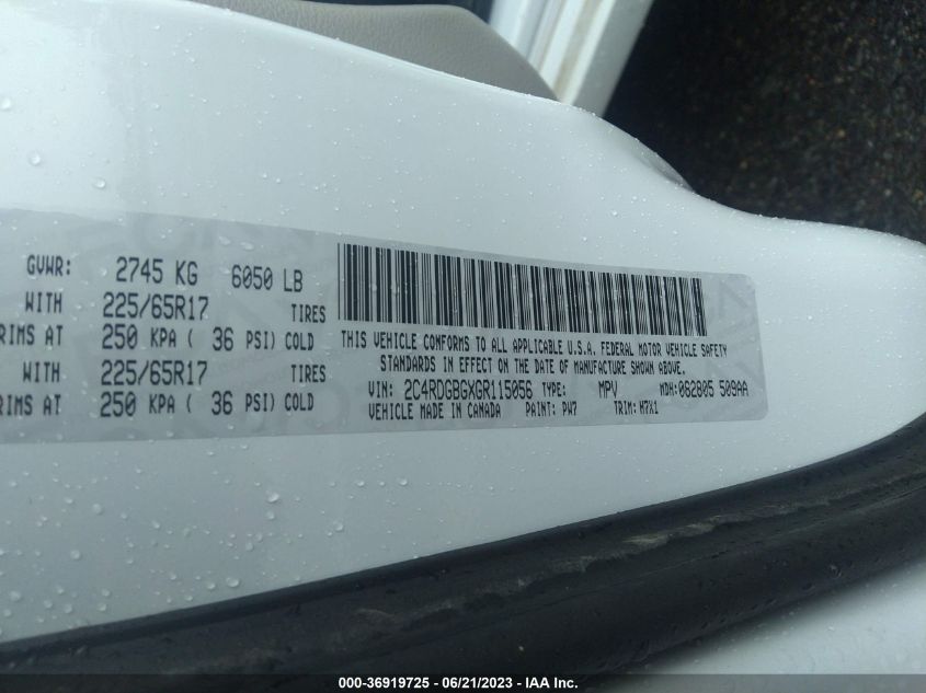 2016 DODGE GRAND CARAVAN SE - 2C4RDGBGXGR115056