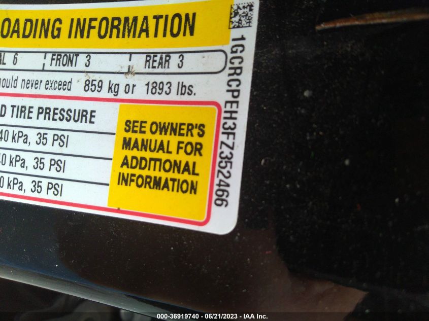 2015 CHEVROLET SILVERADO 1500 WORK TRUCK - 1GCRCPEH3FZ352466