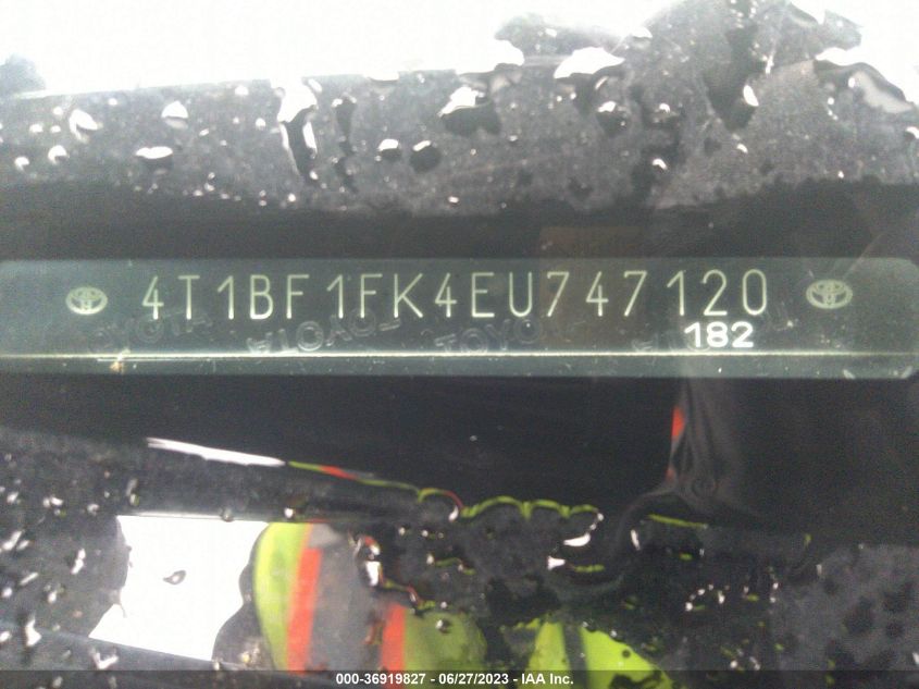 2014 TOYOTA CAMRY L/LE/XLE/SE/SE SPORT - 4T1BF1FK4EU747120