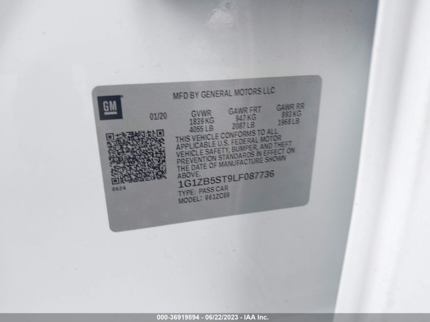 2020 CHEVROLET MALIBU LS - 1G1ZB5ST9LF087736