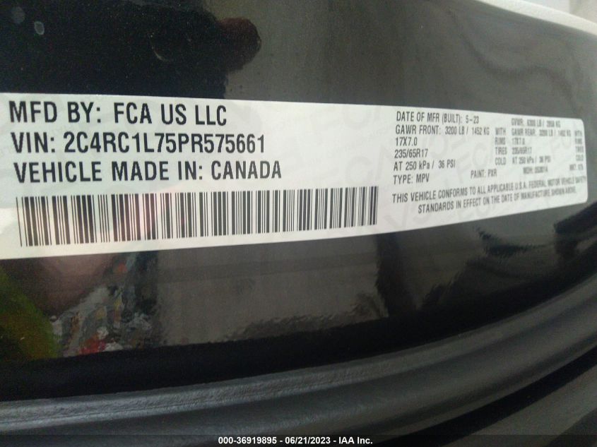 2023 CHRYSLER PACIFICA HYBRID TOURING L - 2C4RC1L75PR575661