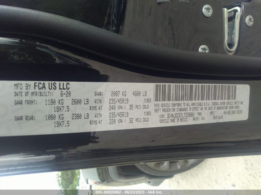 2020 JEEP COMPASS HIGH ALTITUDE - 3C4NJDCB7LT238801