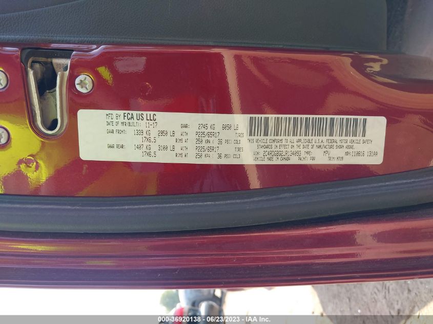 2018 DODGE GRAND CARAVAN SE PLUS - 2C4RDGBG2JR134093