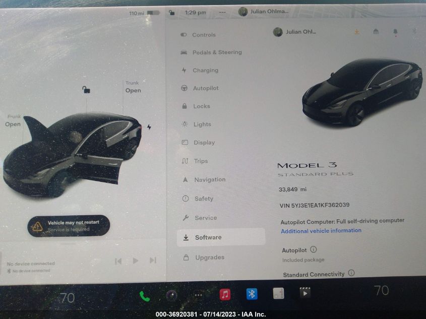 2019 TESLA MODEL 3 RANGE - 5YJ3E1EA1KF362039