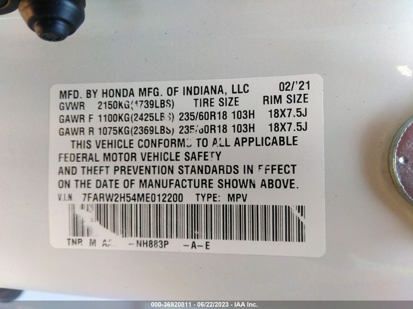 2021 HONDA CR-V EX - 7FARW2H54ME012200