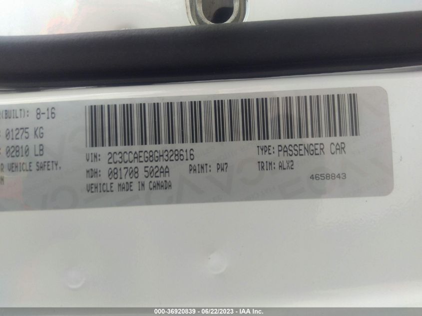 2016 CHRYSLER 300 300C - 2C3CCAEG8GH328616