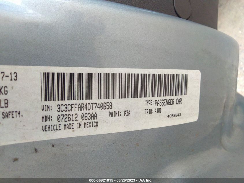 2013 FIAT 500 POP - 3C3CFFAR4DT740658