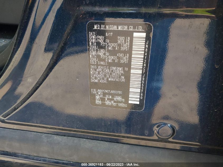 2018 NISSAN ARMADA PLATINUM - JN8AY2NC7J9553760