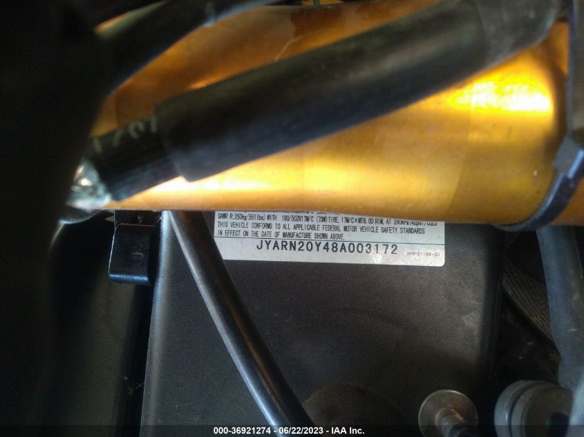 2008 YAMAHA YZFR1 JYARN20Y48A003172