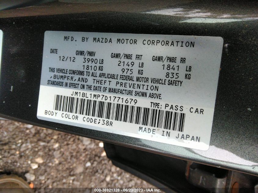 2013 MAZDA MAZDA3 I GRAND TOURING - JM1BL1MP7D1771679