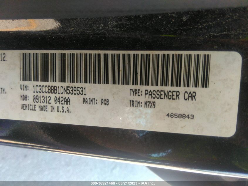 2013 CHRYSLER 200 TOURING - 1C3CCBBB1DN539531